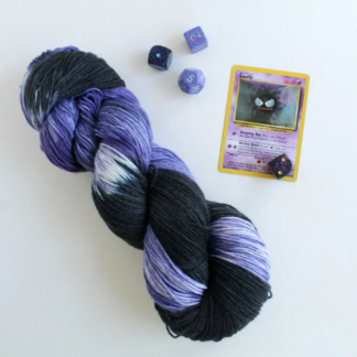 Lastly Gastly - hand dyed Pokemon inspired sock yarn