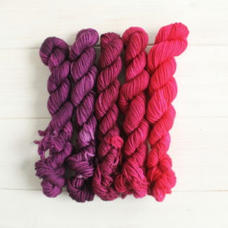 Old Valyria: purple to magenta DK weight gradient mini skein set