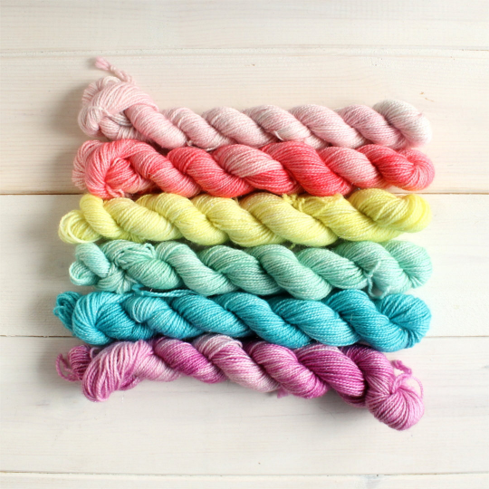 Mermaid Rainbow mini skein set