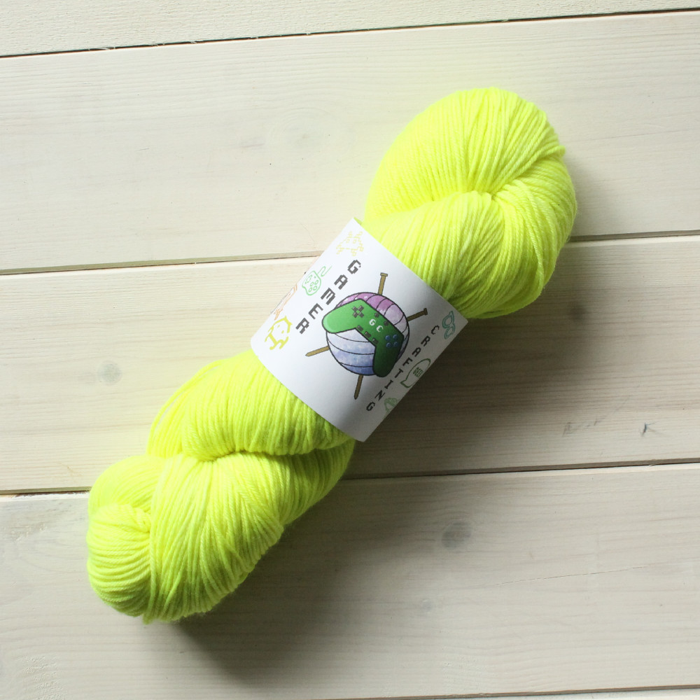 High Voltage: neon yellow semi solid yarn - GamerCrafting Yarns