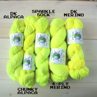 High Voltage: neon yellow semi solid yarn