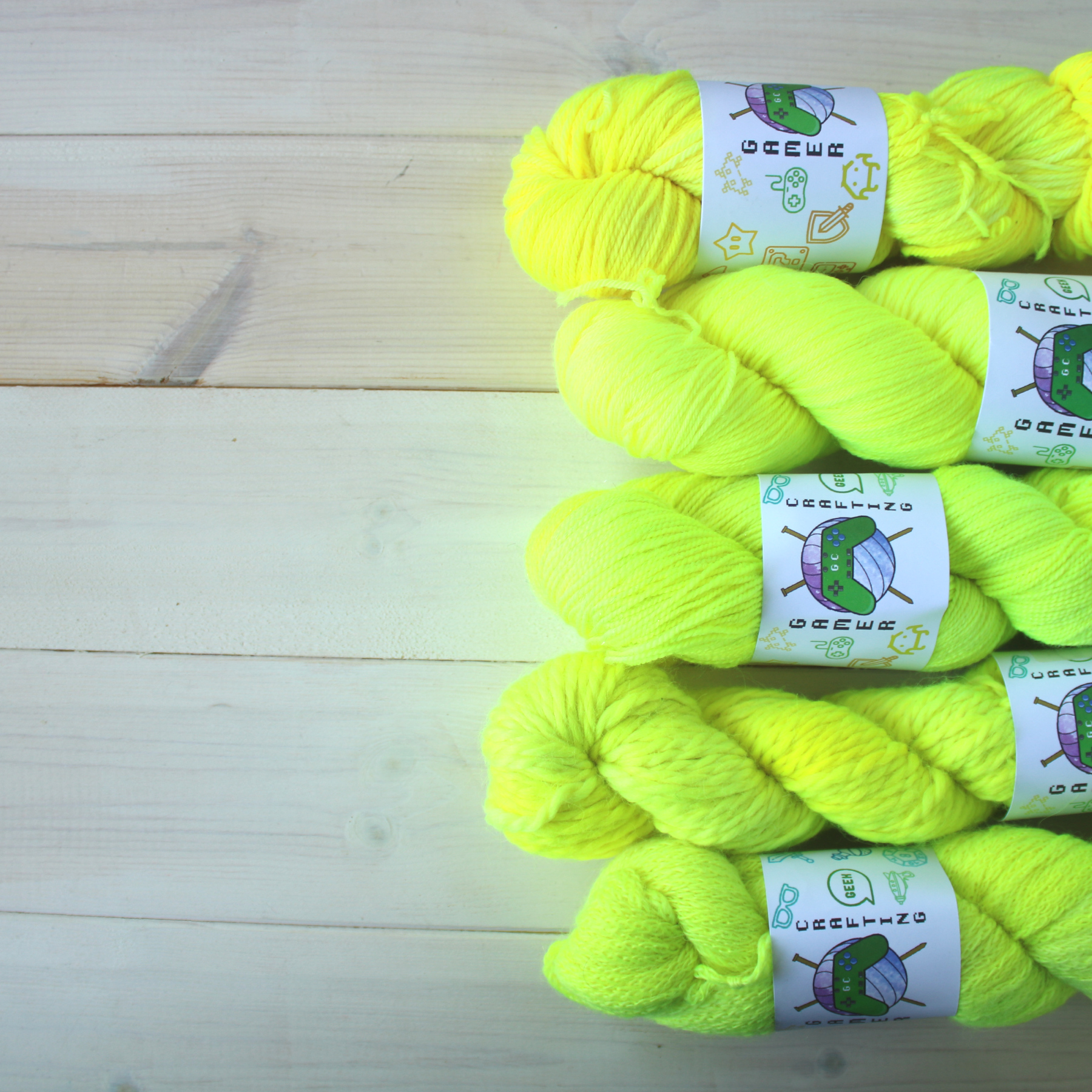 High Voltage: neon yellow semi solid yarn - GamerCrafting Yarns