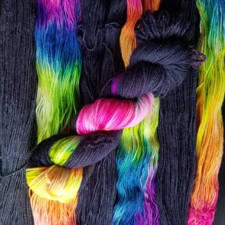 Reverse Rave-icorn: hand dyed sock yarn