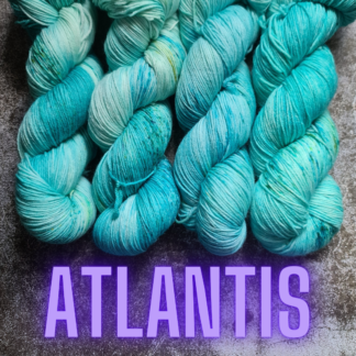 Atlantis: speckled, multi-tonal hand dyed sock yarn