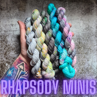 Rhapsody in Flames hand dyed yarn mini skein gradient set