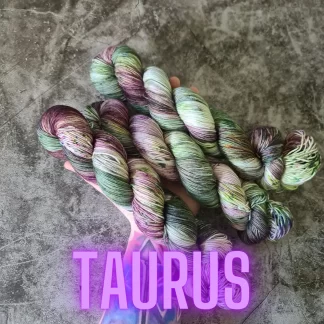Taurus astrology hand dyed yarn