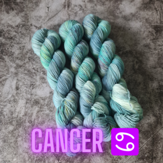 Cancer astrology hand dyed yarn