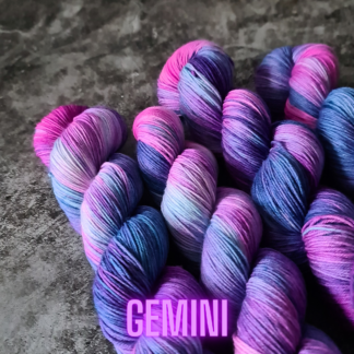 Gemini astrology hand dyed yarn