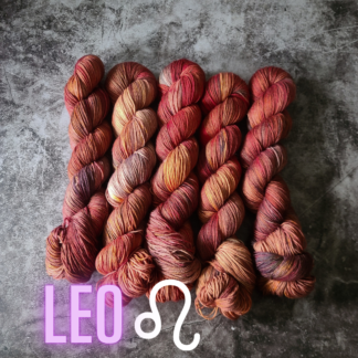 Leo astrology hand dyed yarn
