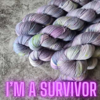 I'm a Survivor fundraiser hand dyed yarn