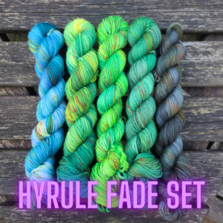 Hyrule Legend of Zelda 50g fade set OOAK hand dyed yarn