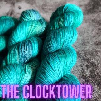 The Clocktower Ruptured Realms book themed hand dyed yarn