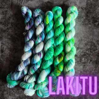 Lakitu OOAK hand dyed yarn mini skein fade set