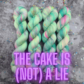 The Cake is NOT a Lie limited edition hand dyed yarn