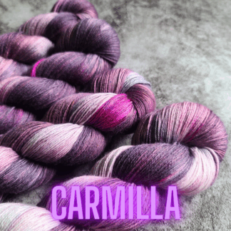 Carmilla vampires Halloween hand dyed yarn