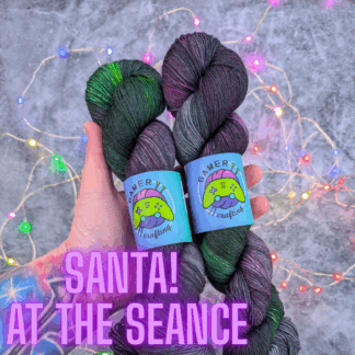 Santa! At the Seance Christmas hand dyed yarn