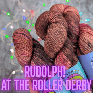 Rudolph! at the Roller Derby Christmas hand dyed yarn