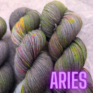 Aries Astrology inspired hand dyed yarn