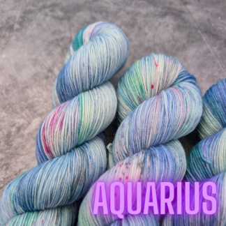 Aquarius Astrology inspired hand dyed yarn