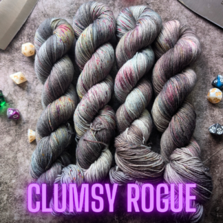 Clumsy Rogue Dungeons and Dragons Twisted Classes inspired hand dyed yarn