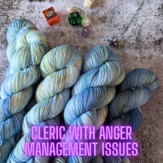 Cleric With Anger Management Issues Dungeons and Dragons Twisted Classes inspired hand dyed yarn