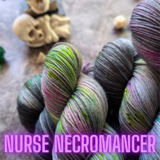 Nurse Necromancer Dungeons and Dragons Twisted Classes inspired hand dyed yarn