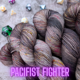 Pacifist Fighter Dungeons and Dragons Twisted Classes inspired hand dyed yarn
