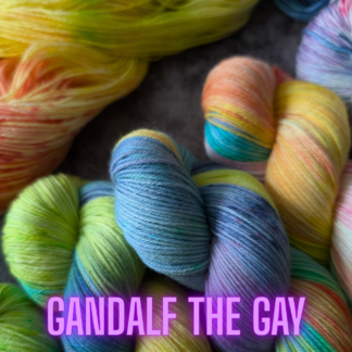 Gandalf the GAY Pride hand dyed yarn