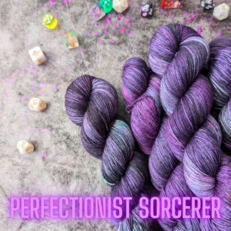 Perfectionist Sorcerer Dungeons and Dragons Twisted Classes inspired hand dyed yarn
