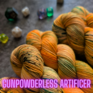 Gunpowderless Artificer Dungeons and Dragons Twisted Classes inspired hand dyed yarn